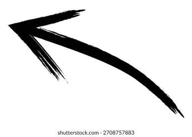 Hand-drawn black arrow icon. Hand-drawn black arrow icon brush stroke. Vector illustration.