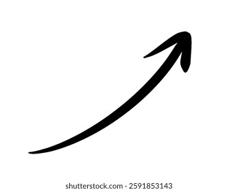 Hand-Drawn Black Arrow Icon – Simple Directional Illustration