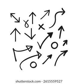  Hand-Drawn Black Arrows and Marks