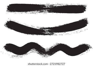 elementos de traçado de pincel preto desenhados à mão . conjunto de traçado de pintura , pincel de tinta, traçados de pincel, pincéis, linhas.