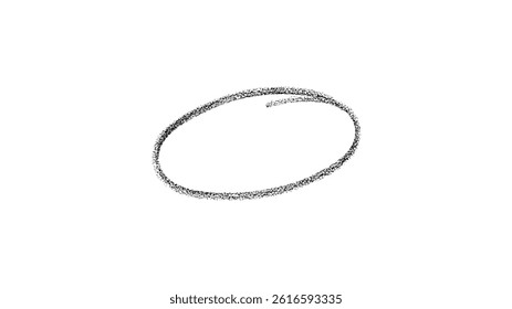 Hand-drawn black crayon ovals and circles Vector illustration EPS10	