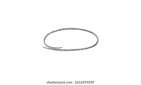 Hand-drawn black crayon ovals and circles Vector illustration EPS10	