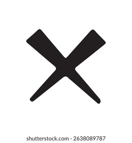 Hand-Drawn Black Cross Mark – Rough Ink X Symbol Isolated on White Background. vector illustration eps 10