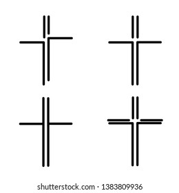 Handdrawn Black Crosses Outlines Christian Crosses Stock Vector ...