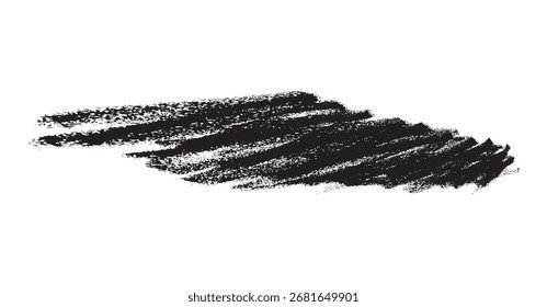 Un garabato grunge negro dibujado a mano con una textura áspera y angulosa y una perspectiva en ángulo. Este elemento abstracto de carbón o crayón es ideal para fondos artísticos, Anuncios, 
