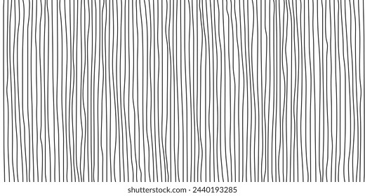 Hand-drawn black horizontal lines on transparent background. Abstract line banner. Vector illustration.