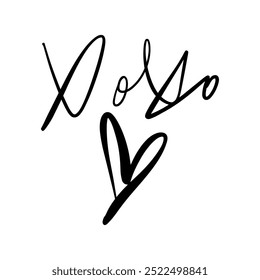 Mão-desenhado preto isolado coração abraços e beijos XoXo. Escova, tinta. Elemento de decoração. Cartão de dia dos namorados, elemento padrão e símbolo de amor. Vetor, clipart.