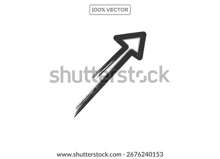 hand-drawn black marker arrow vector transparent, hand-drawn marker stroke arrows vector