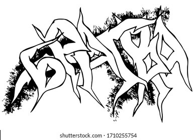 hand-drawn black and white graffiti vector