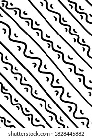 Hand-drawn black and white line background.