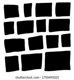 Hand-drawn black and white marker set of squares.