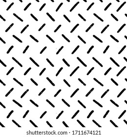 Hand-drawn black and white seamless herringbone and tweed texture. Vector repeat pattern.