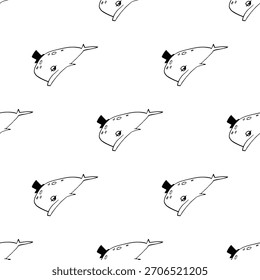 desenhos à mão preto e branco sem emenda padrões bonitos simples de linha-arte rabiscos. Cada design repetível inclui ilustrações minimalistas divertidas adequadas para fundos, embalagens, têxteis, papel de parede