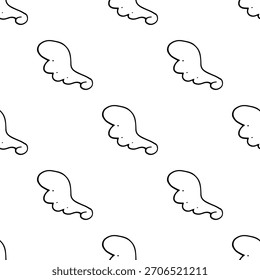 desenhos à mão preto e branco sem emenda padrões bonitos simples de linha-arte rabiscos. Cada design repetível inclui ilustrações minimalistas divertidas adequadas para fundos, embalagens, têxteis, papel de parede