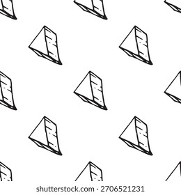 desenhos à mão preto e branco sem emenda padrões bonitos simples de linha-arte rabiscos. Cada design repetível inclui ilustrações minimalistas divertidas adequadas para fundos, embalagens, têxteis, papel de parede