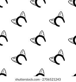 desenhos à mão preto e branco sem emenda padrões bonitos simples de linha-arte rabiscos. Cada design repetível inclui ilustrações minimalistas divertidas adequadas para fundos, embalagens, têxteis, papel de parede