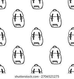 hand-drawn black and white seamless patterns cute simple line-art doodles. Each repeatable design includes playful minimalist illustrations suitable for backgrounds, packaging, textiles, wallpape