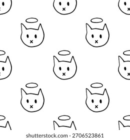 Dibujado a mano patrones sin costuras en blanco y negro lindos garabatos simples de arte lineal. Cada diseño repetible incluye ilustraciones minimalistas lúdicas adecuadas para fondos, empaques, textiles, Fondo de pantalla