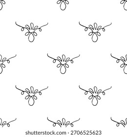 handgezeichnete schwarz-weiße nahtlose Muster süße einfache Linie-Kunst-Doodles. Jedes wiederholbare Design enthält verspielte minimalistische Illustrationen, die sich für Hintergründe, Verpackungen, Textilien, Tapeten eignen