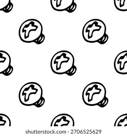 handgezeichnete schwarz-weiße nahtlose Muster süße einfache Linie-Kunst-Doodles. Jedes wiederholbare Design enthält verspielte minimalistische Illustrationen, die sich für Hintergründe, Verpackungen, Textilien, Tapeten eignen