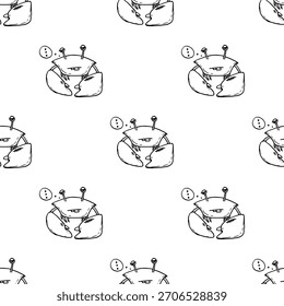 : desenhos à mão preto e branco sem emenda padrões bonitos simples de linha-arte rabiscos. Cada design repetível inclui ilustrações minimalistas divertidas adequadas para fundos, embalagens, têxteis, papel de parede
