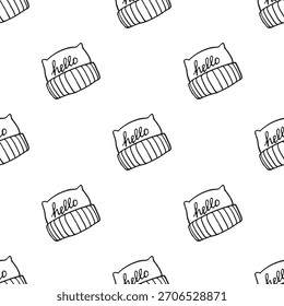: hand-drawn black and white seamless patterns cute simple line-art doodles. Each repeatable design includes playful minimalist illustrations suitable for backgrounds, packaging, textiles, wallpaper
