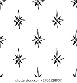 : hand-drawn black and white seamless patterns cute simple line-art doodles. Each repeatable design includes playful minimalist illustrations suitable for backgrounds, packaging, textiles, wallpaper
