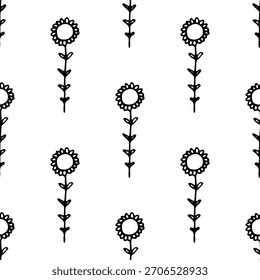 : hand-drawn black and white seamless patterns cute simple line-art doodles. Each repeatable design includes playful minimalist illustrations suitable for backgrounds, packaging, textiles, wallpaper
