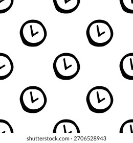 : handgezeichnete schwarz-weiße nahtlose Muster süße einfache Linie-Kunst-Doodles. Jedes wiederholbare Design enthält verspielte minimalistische Illustrationen, die sich für Hintergründe, Verpackungen, Textilien, Tapeten eignen
