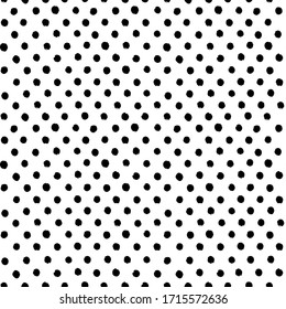 Handgezeichnete schwarz-weiße, nahtlose Textur mit Kreise und Punkten. Wiederholungsmuster der Vektorillustration.