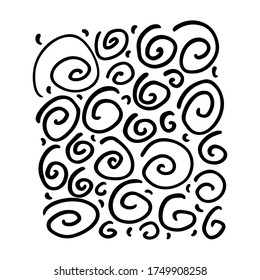 Patrón espiral blanco y negro dibujado a mano.