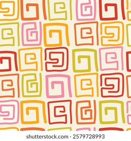 Hand-drawn black and white spiral pattern. Abstract geometric seamless background for design.