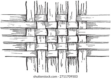 Padrão de cetim quadrado preto e branco desenhado à mão