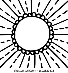 Hand-drawn black and white square frame.