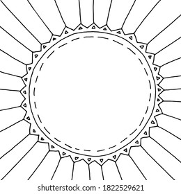 Hand-drawn black and white square frame.