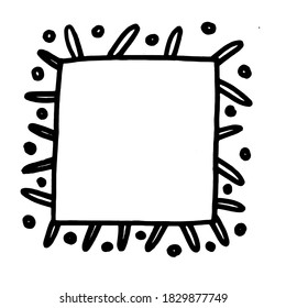 Hand-drawn black and white square frame.