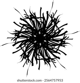 Hand-drawn blackwhite bw sketch scratch scrawl doodle flower flora nature radial line radialline radialflower symmetricalflower symmetricalline circleline circle abstractflower abstract root