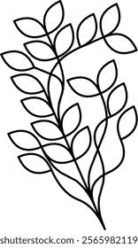 Hand-drawn blackwhite bw sketch scratch scrawl doodle flower flora nature abstract leaf leaves plant garden gardening