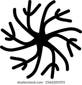 Hand-drawn blackwhite bw sketch scratch scrawl doodle flower flora nature radial line radialline radialflower symmetricalflower symmetricalline circleline circle abstract twig brunch root