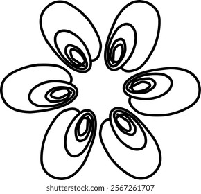 Hand-drawn blackwhite bw sketch scratch scrawl doodle flower flora nature radial line radialline radialflower symmetricalflower symmetricalline circleline circle abstractflower abstract abstractline