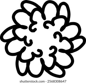 Hand-drawn blackwhite bw sketch scratch scrawl doodle flower flora nature radial line radialline radialflower symmetricalflower symmetricalline circleline circle abstractflower abstract abstractline