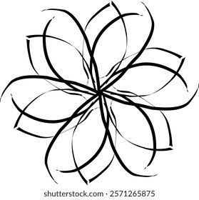 handdrawn blackwhite bw sketch scratch scrawl doodle flower flora nature radial line radialline radialflower symmetricalflower symmetricalline circleline circle abstractflower floral beautiful