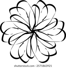 Handdrawn blackwhite bw sketch scratch scrawl doodle flower flora nature radial line radialline radialflower symmetricalflower symmetricalline circleline circle abstractflower abstract abstractline