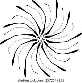 Handdrawn blackwhite bw sketch scratch scrawl doodle flower flora nature radial line radialline radialflower symmetricalflower symmetricalline circleline circle abstractflower abstract abstractline