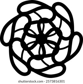 Handdrawn blackwhite bw sketch scratch scrawl doodle flower flora nature radial line radialline radialflower symmetricalflower symmetricalline circleline circle abstractflower abstract abstractline