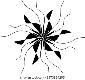 Handdrawn blackwhite bw sketch scratch scrawl doodle flower flora nature radial line radialline radialflower symmetricalflower symmetricalline circleline circle abstractflower abstract abstractline