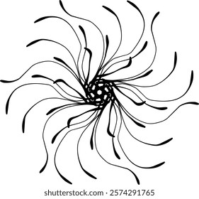 Handdrawn blackwhite bw sketch scratch scrawl doodle flower flora nature radial line radialline radialflower symmetricalflower symmetricalline circleline circle abstractflower abstract abstractline