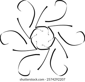 Handdrawn blackwhite bw sketch scratch scrawl doodle flower flora nature radial line radialline radialflower symmetricalflower symmetricalline circleline circle abstractflower abstract abstractline