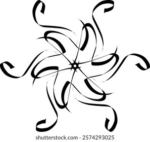 Handdrawn blackwhite bw sketch scratch scrawl doodle flower flora nature radial line radialline radialflower symmetricalflower symmetricalline circleline circle abstractflower abstract abstractline