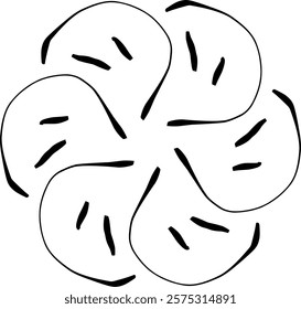 Handdrawn blackwhite bw sketch scratch scrawl doodle flower flora nature radial line radialline radialflower symmetricalflower symmetricalline circleline circle abstractflower abstract abstractline